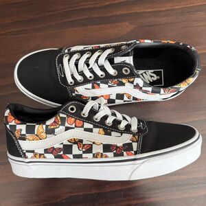 Size 8.5 - Vans® Ward Checkerboard Butterfly Low Top Lace-up Sneakers - Missy